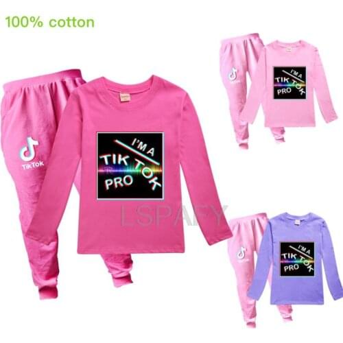 TIK TOK New boys and girls clothes childrens fashion t-shirt pants suit childrens clothing christmas outfit