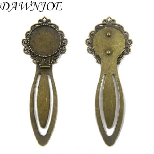 20mm Vintage Hollow Pattern Manual Bookmark Cabochon Tray Base Bookmark Blank Setting DIY Jewelr yMaking Bookmark Findings