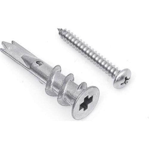 120pcs/set Screws Zinc Alloy Self Drilling Board Drywall Hollow-wall Anchors M4.2 Tapping Screw Kit With Storage Box