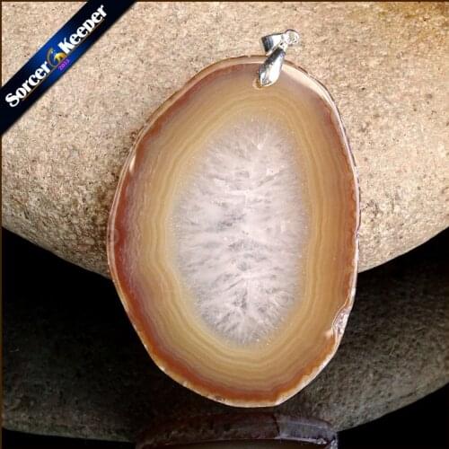High Quality Natural Crystal Cluster Gem Stone Jewelry Polished Faceted Agates Slice Beads Pendant Necklace for Women WS254