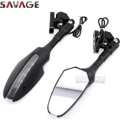 Rearview Mirrors LED Turn Signal For KAWASAKI NINJA 650 2017-2020 NINJA 400 2018-2020 19 Rear View Mirror Adjustable Motorcycle