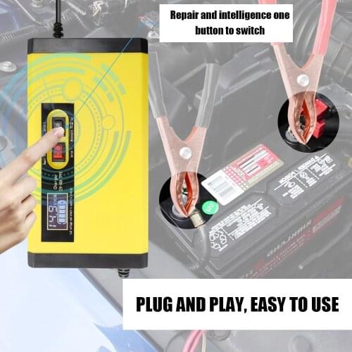 12V 8A Full Automatic Car Battery Charger Intelligent Fast Power Charging Pulse Repair Chargers Wet Dry Lead Acid Battery Charge