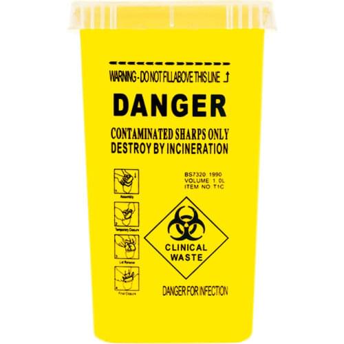 1L Tattoo Supplies Container Medical Needles Bin for Disposable Sharps Tattoo Piercing Needles Collect Box Tattoo Waste Box