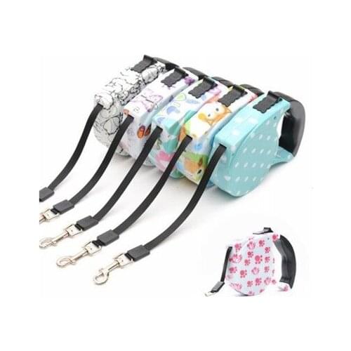 2pcs/lot [free traction collar] dog traction rope traction automatic traction belt dog golden hair walking dog traction rope