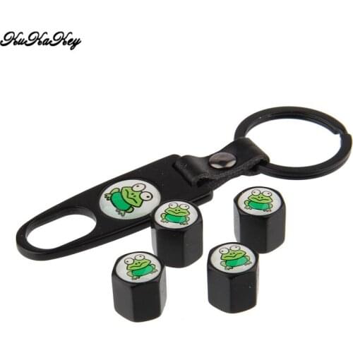 KUKAKEY Metal Alloy Car Wheel Tire Valve Stem Caps Frog Anti Theft Tyre Valve Dust Caps For Jeep Renegade Wrangler JK Compass