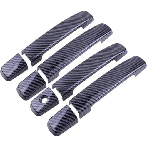 8Pcs/Set Car ABS Carbon Fiber Style Exterior Door Handle Cover Trim Fit for Nissan Qashqai Frontier Altima Sentra Navara Quest