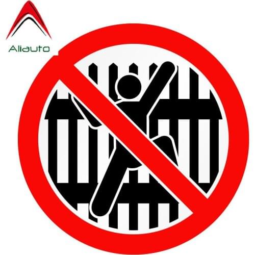 Aliauto Funny Car Sticker Danger Can't Climb The Fence Accessories PVC Decal for Mercedes Honda Toyota Volkswagen,15cm*15cm