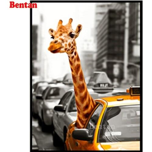 City landscape Diamond embroidery diamond mosaic diy 5d diamond painting car giraffe art rhinestones Full square Cross Stitch