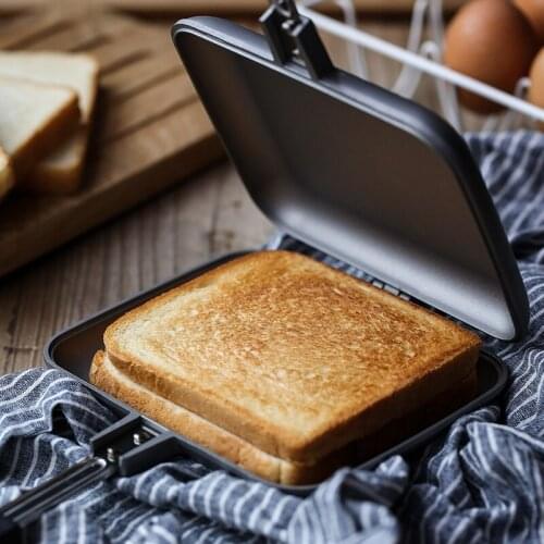 Aluminum Frying Pan Non-Stick Sandwich Maker Non-Smoke Toast Mold Double-Sided Frying Pan Heat-Resistant Sandwich Steak