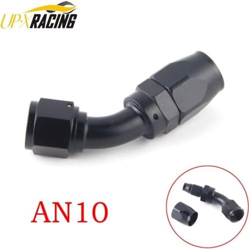 AN10 Straight 45 90 180 Degree Oil Fuel Swivel Hose End Fitting Oil Hose End Adaptor Kit Black JT41