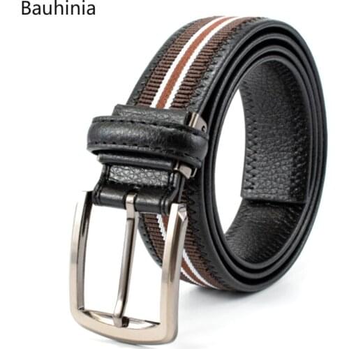 Bauhinia 2021 New Retro Classic Mens Pin Buckle Belt 110x3.8cm Simple Designer Casual Jeans Belt 7 Colors Available