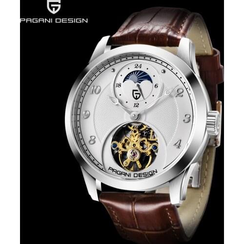 PAGANI DESIGN 1650 Men`s watches Automatic Mechanical Tourbillon Watches Sport Watch Moon Phase Wristwatches Clock Reloj hombres