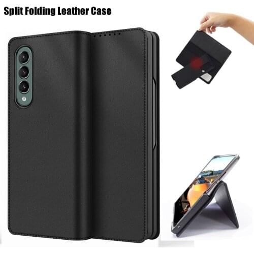 For Samsung Galaxy Z Fold 3 5G Cover Magnetic Flip Wallet Case for Galaxy Z Fold3 2 Split Folding Leather Anti-knock Case