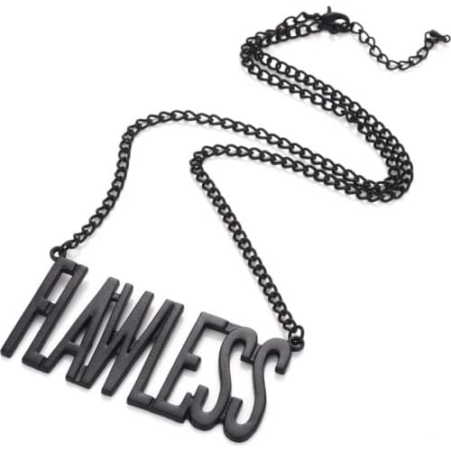 Black Long Necklace Big Pendant Charm Choker Simple Letter Chain Jewelry For Women Punk Style