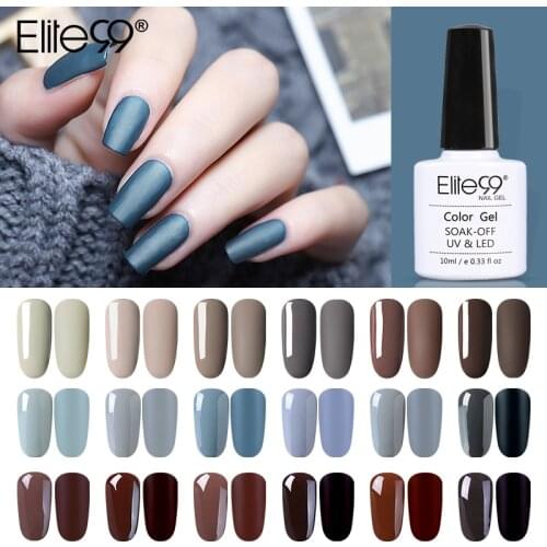 Elite99 10ML Color Gel Paint UV Nail Gel Soak Off Nail Art Led Nail Lacquer Grey Pure Colors Glitter Painting Gel Nail Polish