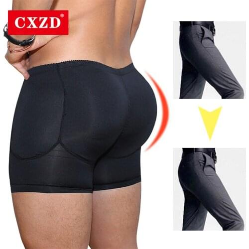 CXZD Men Padded Butt Hip Enhancer Panties Shaper Underwear shorts Control Belly Shaper Male Seamless Bottom Panties