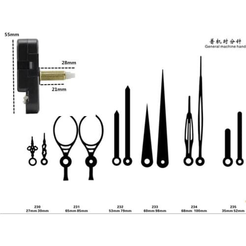 DHL 100 sets Original Youngtown Clock Accessory Quartz Movement 6mm White Plastic Sweep Movement 100%New Repair Parts With hand