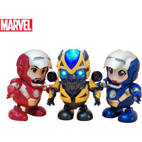 Marvel The Avengers Dancing Iron Man Action Figure Spiderman Thanos Hulk Electronic Music Shiny Superhero Toys Kids Xmas Gift