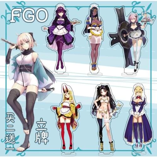 Anime Fate/Grand Order Joan of Arc Okita Souji Saber Maid Uniform Acrylic Stand Figure Model Plate Desk Decor Toy Gift 15cm