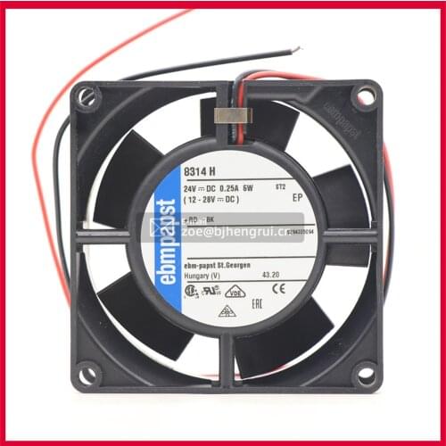 Ebmpapst 8314H 24V 47.1CFM 48dB 80X80X32mm High Speed DC Axial Ball Bearing Cabinet Server Compact Cooling Fan