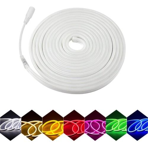 Flexible Led Neon Lights IP67 Led Strip 12V 2835 SMD Waterproof Diode Tape 1M 2M 3M 4M 5M Car Christmas Party Diy Decor Lighting