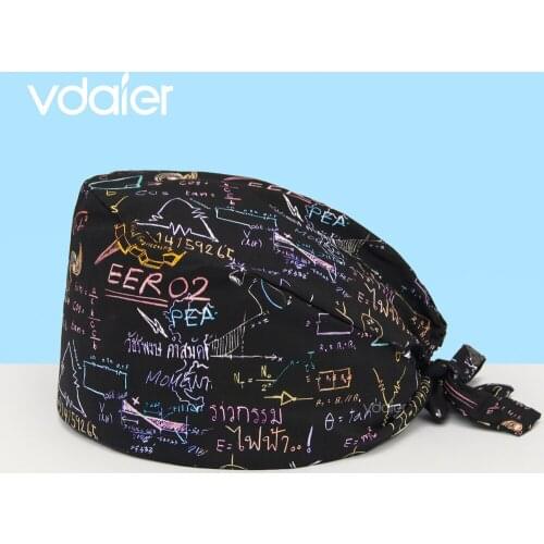 Cotton cartoon print Scrubs hat laboratory Work hat Pet grooming beautician scrub Cap laboratory hats nurse accessories