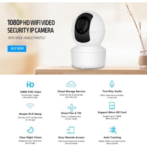1080P Wireless IP Camera AI human Tracking Home Security Surveillance Wifi Camera Baby Monitor