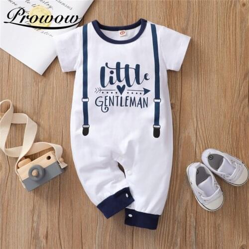 Prowow Little Gentleman Baby Boy Overalls Summer Newborn Jumpsuit For Kids Boys Cotton Infant Clothing Handsome Boy Baby Clothes