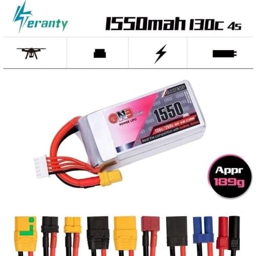 Gaoneng GNB 4S 14.8V 1550MAH 130C/260C HV Lipo Battery With T/XT60/XT90 Plug For RC Quadcopter FPV Racing Drone Battery