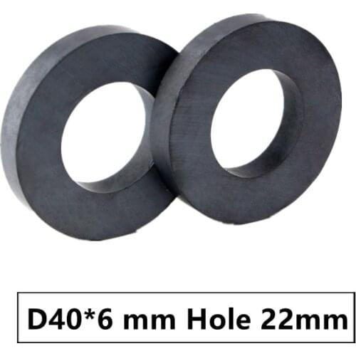1pcs/lot Y30 Ring Ferrite Magnet 40*6 mm Hole 22mm Permanent magnet 40mm x 6mm Black Round Speaker 40X6 40-22*6