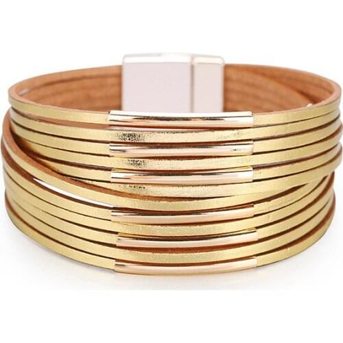 ORNAPEADIA Fashion Bohemia Bracelet Double Color Matching Bracelet Thin Strip Wide Side Bangles Acero Inoxidable Joyeria Mujer