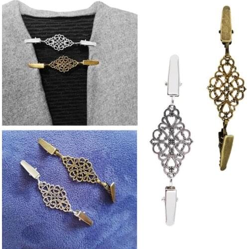 Fashion Women Cardigan Sweater Blouse Pin Shawl Brooch Clips Shirt Collar Retro Duck Clip Winter Scarf Clasps