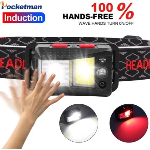 60000LM Powerful LED Headlight Sensor Head Light USB Rechargeable Headlamp Head Torch Waterproof for Camping Hiking