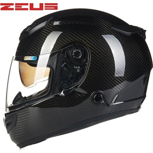 ZEUS Carbon Full face motorcycle helmets Double lenses Helmet professional racing Motocross helmets DOT approved casco casque