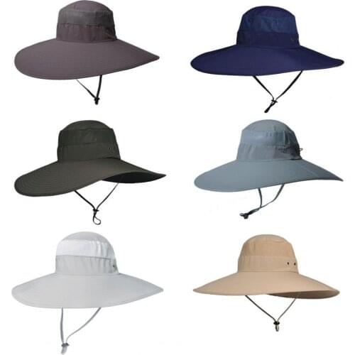 Outdoor Men Big Brim Sunhat Waterproof Fisherman Hat Sunscreen Hiking Caps for Outdoor Camping Cycling UV Protection Hat