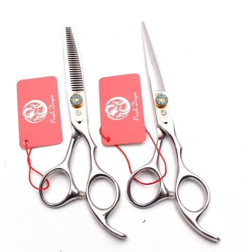 2Pcs 6 inch 17.5cm Purple Dragon Hairdressing Scissors Cutting Shears Thinning Scissors Haircut Set Professional Hair Scissors