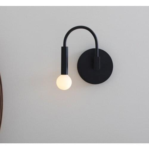 Nordic LED Wall Lights Sofa Bedside Bedroom Wall Sconce E14 E17 110-220V Surface Mount Black Gold Indoor Luminaire Loft Deco
