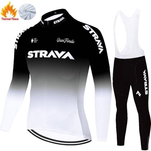 2021 STRAVA maillot cyclisme homme ​​Winter Thermal Fleece warm uniforme ciclismo hombre​ ​​20D gel wielerkleding heren