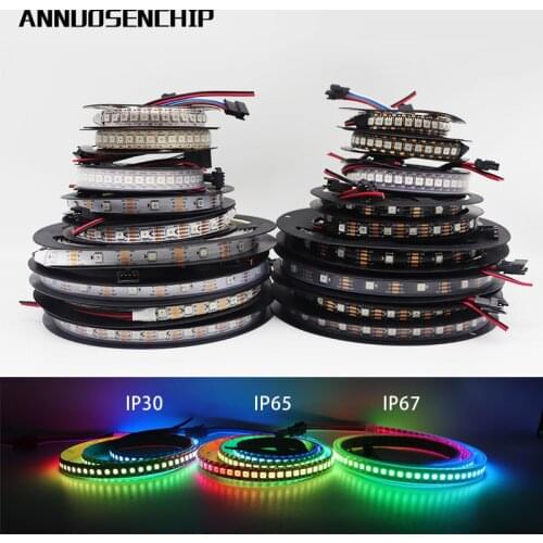 WS2815 DC12V (WS2812B/WS2813) RGB LED Pixels Strip Light Individually Addressable LED Dual-Signal 1m/5m 30/60/144 Pixels/Leds/m