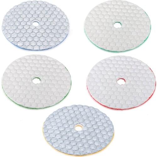 Uxcell Dry Diamond Polishing Pad Hook and Loop Flocking Back for Granite Marble angle grinder water mill stone refurbished