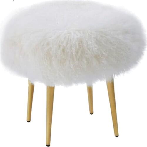 Simple white beach wool stool stainless steel bedroom dressing stool makeup stool sofa stool shoes stool report this product