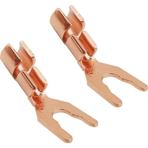 2/5Pcs U/Y Shape Banana Plug Connector Soldering Spade Shape Banana Audio Speaker Cable Terminals Amplifier Adapter