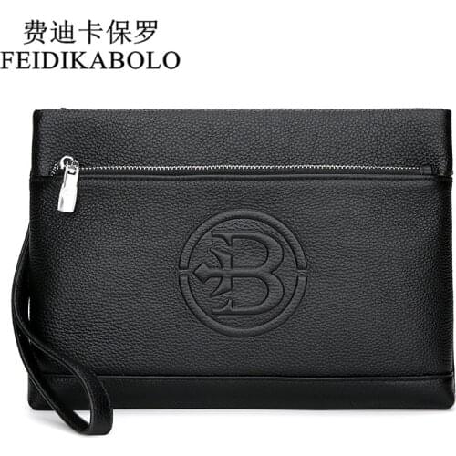 FEIDIKABOLO Luxury Male Genuine Leather Purse Mens Clutch Wallets Carteiras Billeteras Mujer Men Wallets Clutch Man Handy Bags