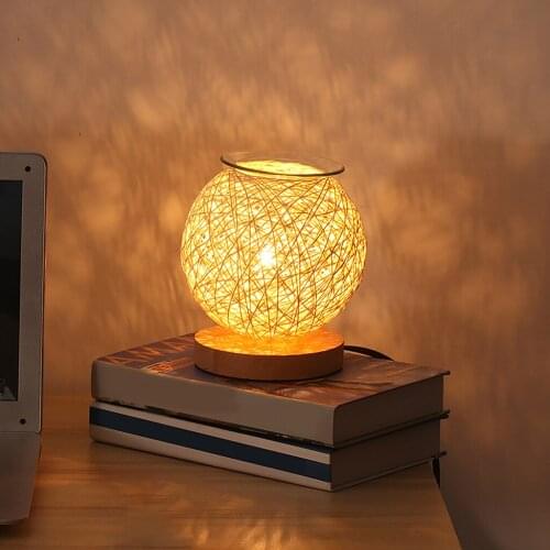 Rattan Ball Wax Melt Burners 35W Electric Wax Warmer Fragrance Heater Lamp