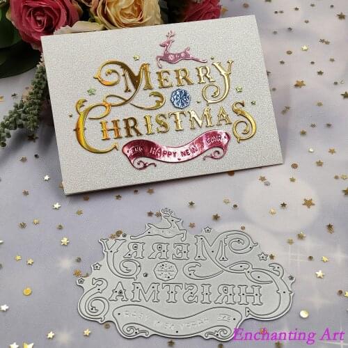 Merry Christmas Metal Cutting Dies 2021 New Stencils for DIY Scrapbooking/Photo Album Decorative Embossing DIY Paper Cards