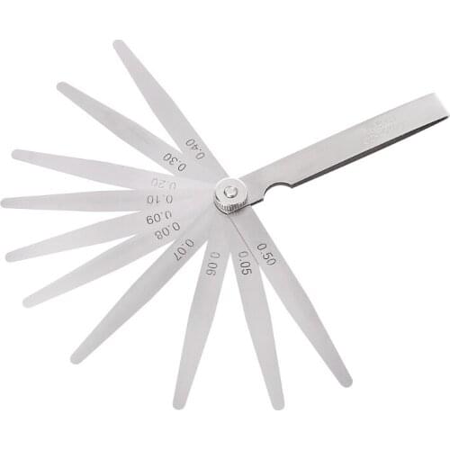 0.05-1mm 10 Blade Feeler Gauge Gage Thickness Measurment Tool Metric Filler Dropshipping