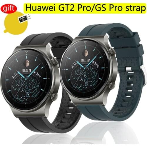 Silicone wristband for huawei watch gt2 pro smart watch strap Bands for honor watch GS Pro band belt screen protector film