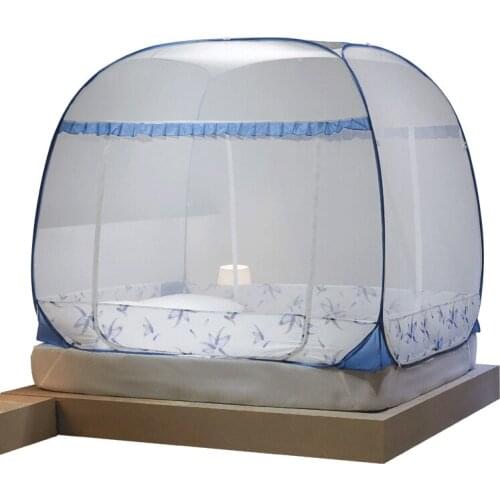 Three Doors Free Installation Folding 1.5 M Mongolian Package Mosquito Net 1.8 M Bed Home Children To Prevent Falling Curtains