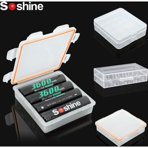 Soshine 8 Kinds Hard Elistooop Plastic Case Container Bag Case Organizer Box Case Holder Storage Box Cover for 18650 Battery Box
