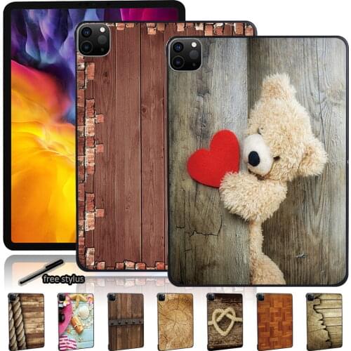 Slim Tablet Case for Apple IPad Pro 11" 2018 2020 2021/Pro 2nd Gen 10.5"/Pro 9.7" Anti-fall Wood Pattern Hard Shell Back Case